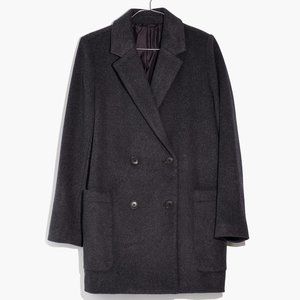 Madewell Hollis Double-Breasted Coat Charcoal gray XL